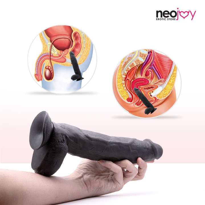 Neojoy Knight Dildo TPE With Suction Cup - Black 12 Inch - 30 cm - Lucidtoys