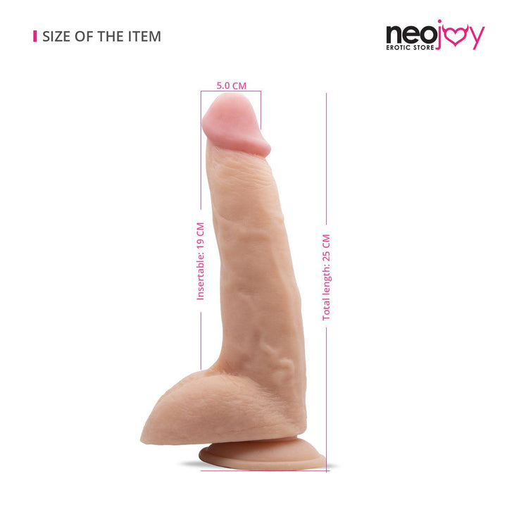 Neojoy Silent Lover Realistic Dildo with Suction Cup TPE Flesh  25.4 cm - 10 inch Dildos - lucidtoys.com Dildo vibrator sex toy love doll