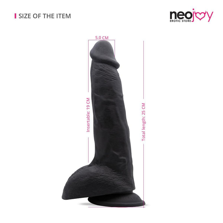 Neojoy Silent Lover Realistic Dildo with Suction Cup TPE Black  25.4 cm - 10 inch Dildos - lucidtoys.com Dildo vibrator sex toy love doll