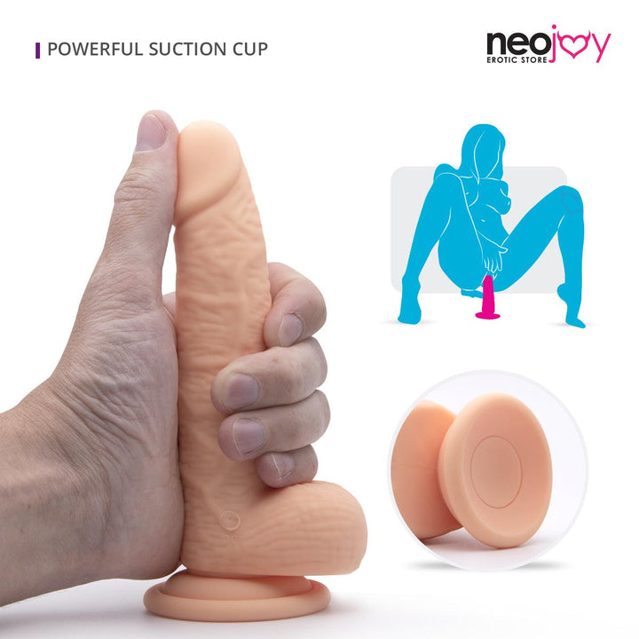 Neojoy - Skinlike Vibrating Lover Silicone Dildo With Suction Cup - Flesh - 18cm - 7.1 inch - Lucidtoys