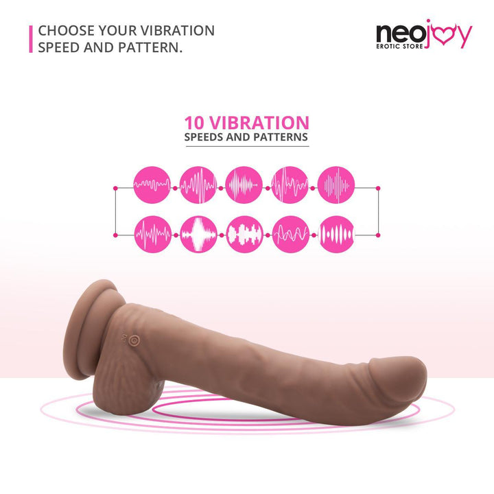 Neojoy - Biggy Vibrating Dildo (Brown) - lucidtoys.com
