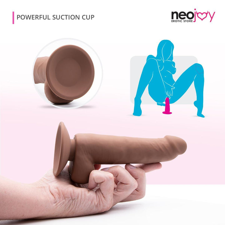 Neojoy - Real-Feel Silicone Dong (Brown) - lucidtoys.com