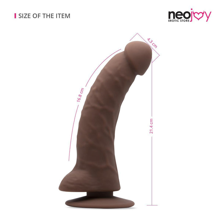 Neojoy Curved Stimulating Brown Dildo | Best Sex Toys for Women - Sizes 