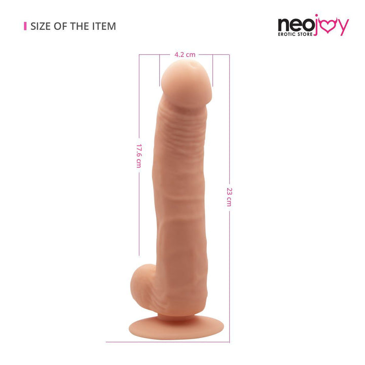 Flesh Curvy Dildo | Silicon Suction Cup Silicon Penis toy | Neojoy - Size