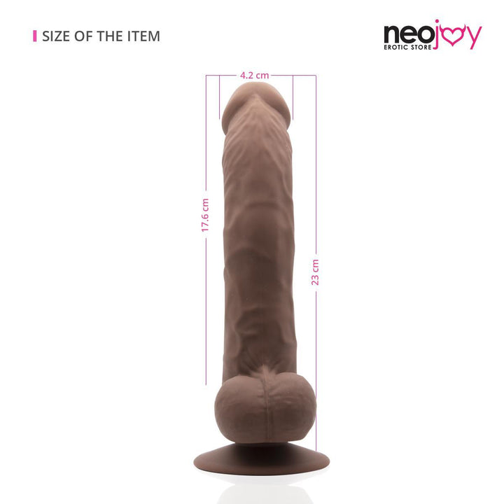 Brown Curvy Dildo | Skinlike Silicon with Suction Cup | Neojoy -Size