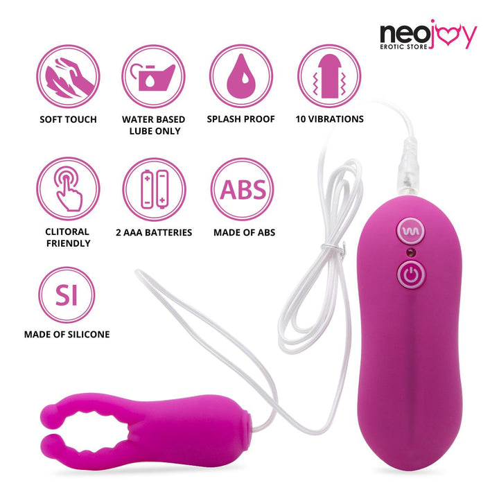 Neojoy Multi Vibes Silicone Clitoral Vibrator 10-Speed Functions - Purple Clitoral Vibrators - lucidtoys.com Dildo vibrator sex toy love doll