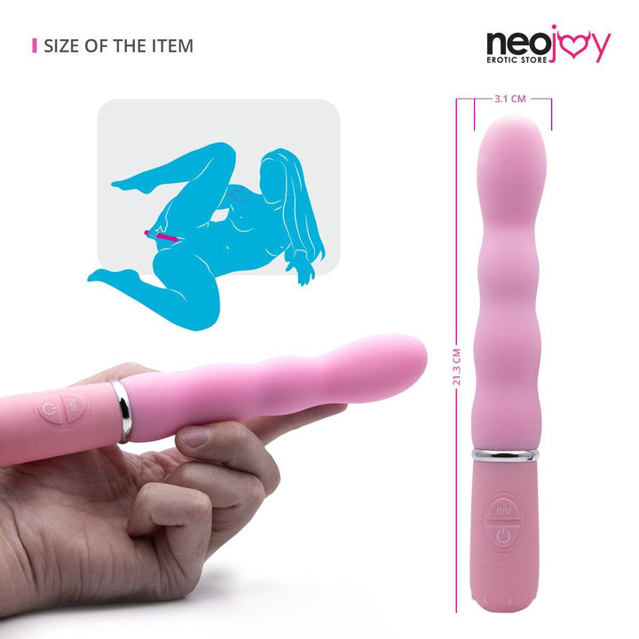 Neojoy Smooth Vibes G-spot Silicone Clitoral Vibrator 10-Speed Functions - Pink - Lucidtoys