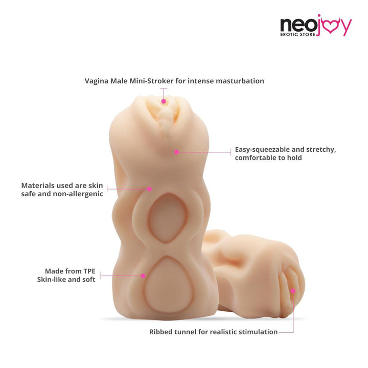 Neojoy Pocket Pussy TPE Realistic Vagina & Ass - Flesh Hand Masturbators - lucidtoys.com Dildo vibrator sex toy love doll