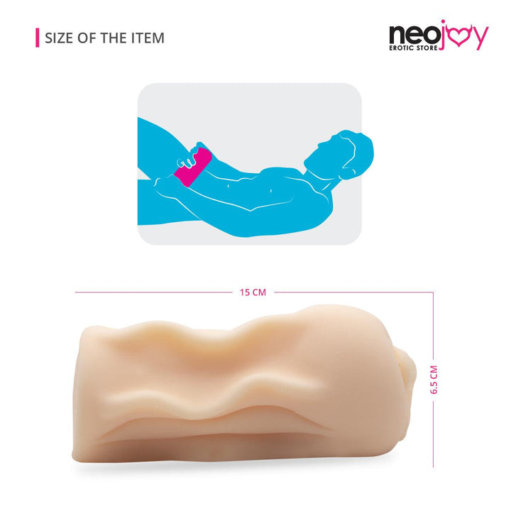 Neojoy Soft Vagina Stroker Sex Doll TPE Realistic Vagina & Ass - Flesh - 6 inch -15cm - Lucidtoys
