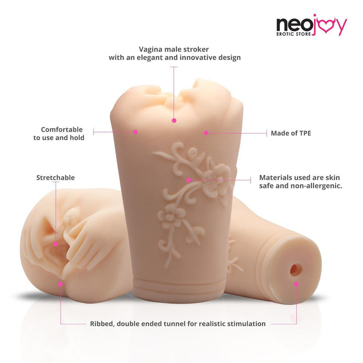 Neojoy Elegant Male Stroker Sex Doll TPE Realistic Vagina & Ass - Flesh - 6 inch -15cm - Lucidtoys