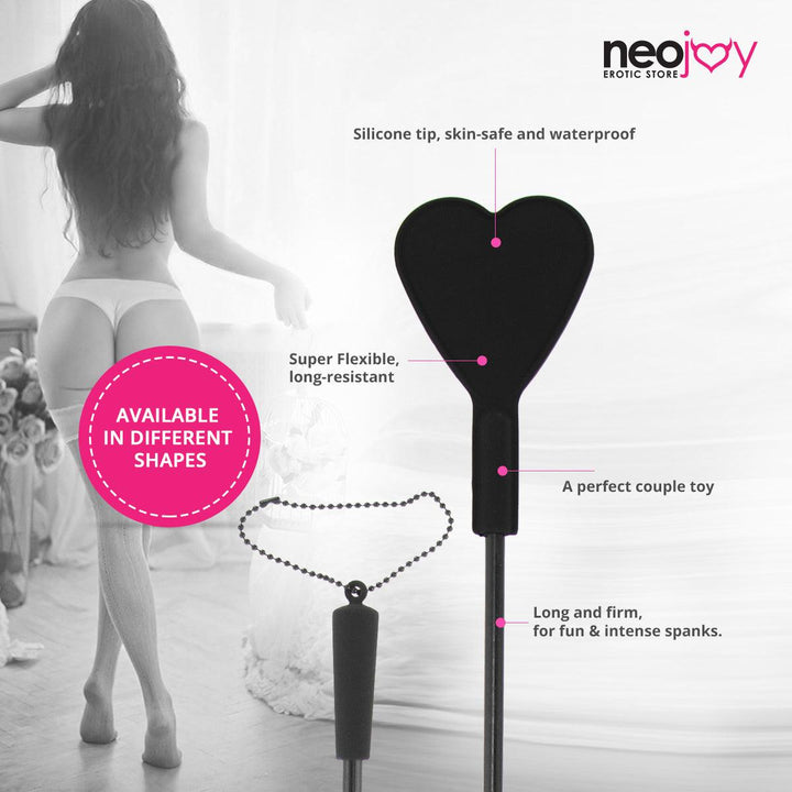 Neojoy Heart Bondage Spanker Silicone - Black 19.68 inch- 50cm