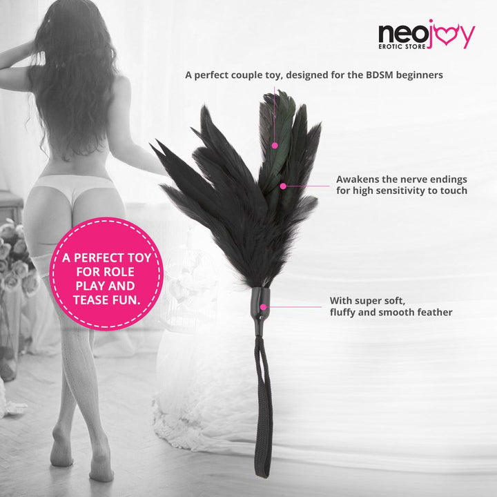 Neojoy Feathers Tickler BDSM play - Black 11.81 inch - 30 cm 6