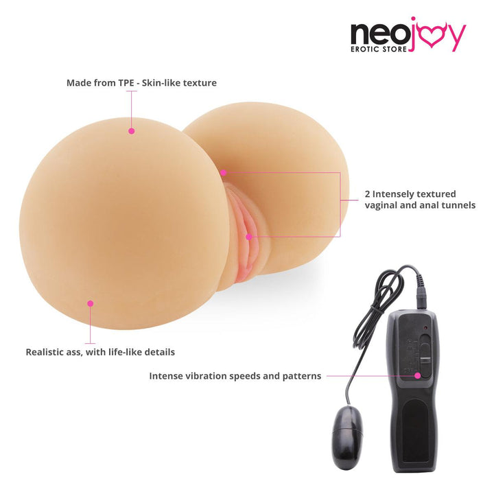 Neojoy Vibe Buttocks Sex Doll TPE Realistic Vibrating Vagina & Ass - Medium 6Kg - Lucidtoys