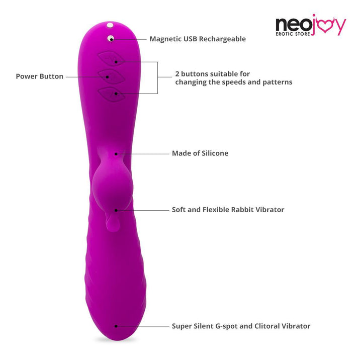 Dildo Clit Toucher Rabbit Vibrator | Magnetic Rechargeable | Neojoy-Feature 2
