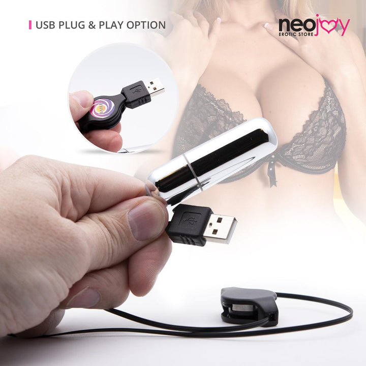 Neojoy Controlled Bullet - USB Plug Bullet Vibrator - Clitoral Anal Vaginal Toy - Lucidtoys