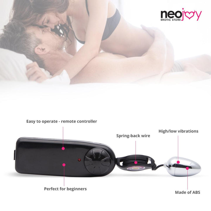 Neojoy Multi-Vibes Bullet - Remote Controlled Bullet Vibrator - Clitoral Anal Vaginal Stimulation - Spring-back Wire Adult Sex Toy - Lucidtoys