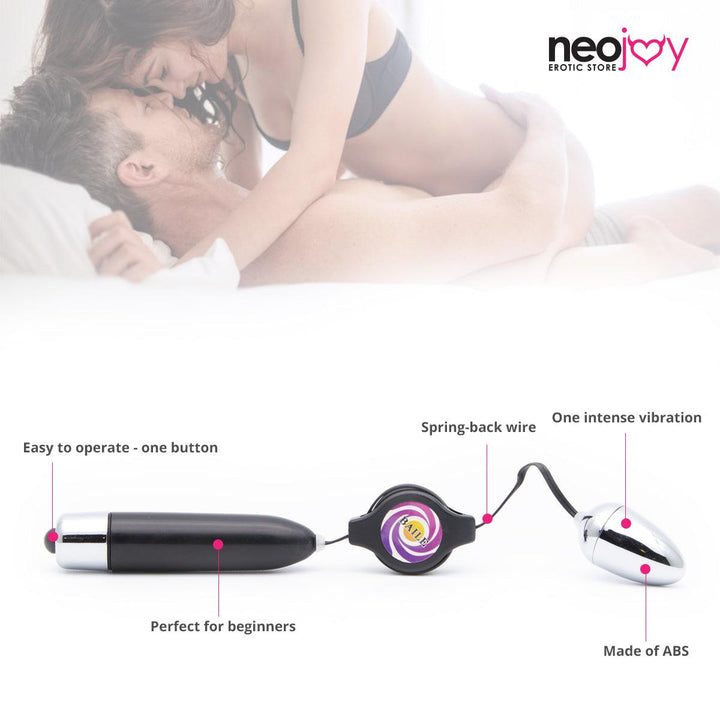Neojoy Small Bullet - Remote Controlled Bullet Vibrator - Clitoral Anal Vaginal Stimulation - Spring-back Wire Adult Sex Toy - Lucidtoys