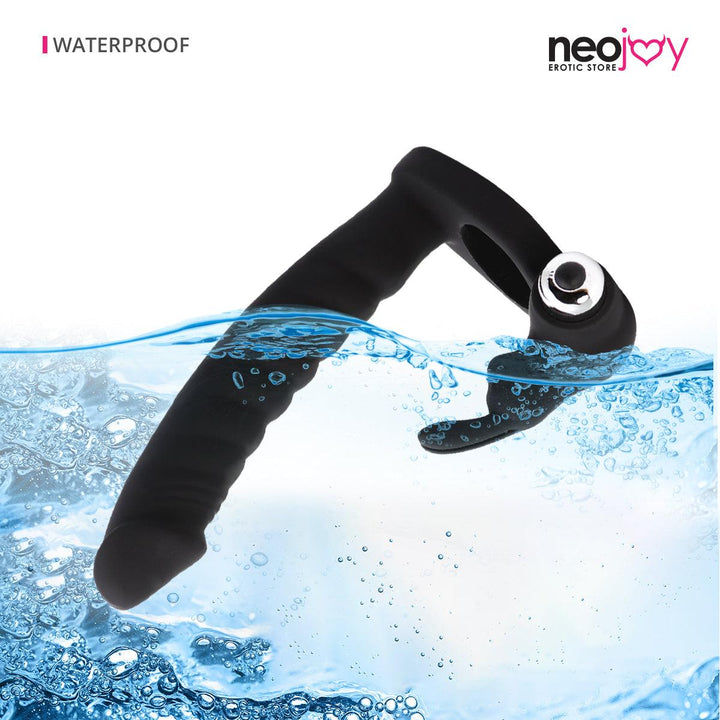Neojoy Rabbit Ring with Dong - Clitoral Stimulation - Silicone Anal Prober - Butt plug Adult Sex Toy - Lucidtoys