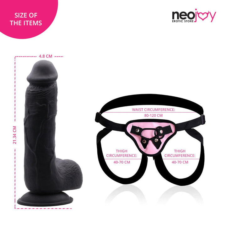 Neojoy - Chubby Dildo With Strap-On Dong - 21.34cm - 8.4 inch