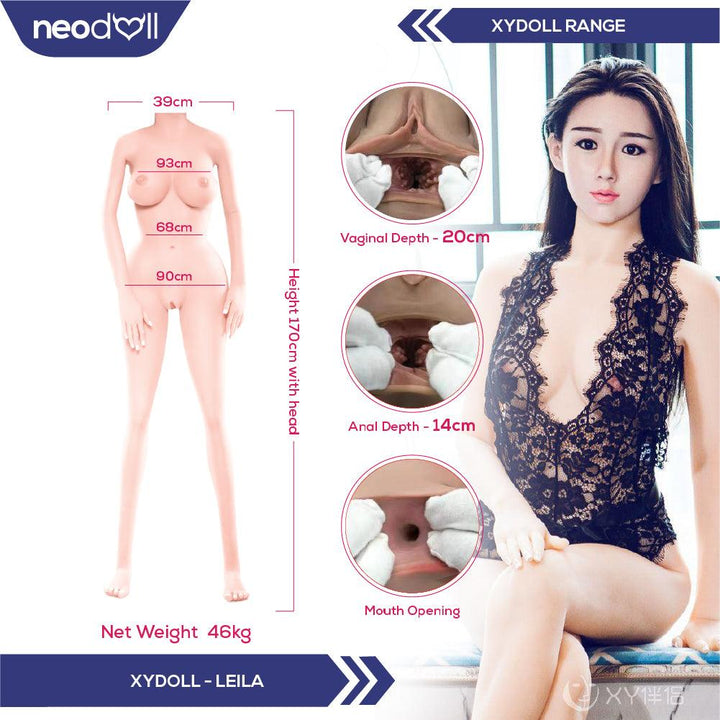 XYDoll - Leila - Silicone TPE Hybrid Sex Doll - Gel Breast - 170cm - Natural - Lucidtoys