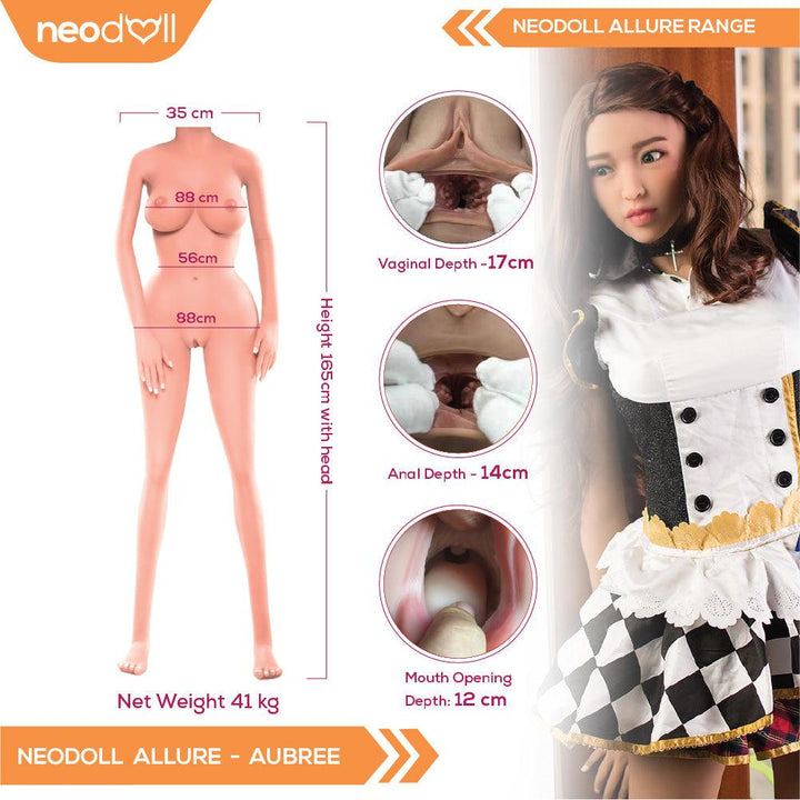 Neodoll Allure Aubree - Realistic Sex Doll -165cm - Tan - Lucidtoys