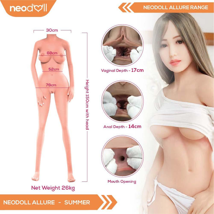 Neodoll Allure Summer - Realistic Sex Doll - 150cm - Tan - Lucidtoys