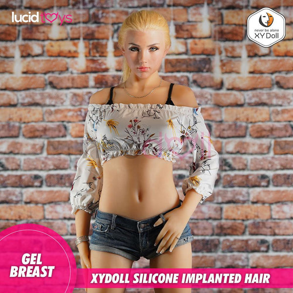 XYDoll - Misa - Silicone TPE Hybrid Sex Doll - 170cm - Implanted Blond Hair - Gel Breast - Natural - Lucidtoys