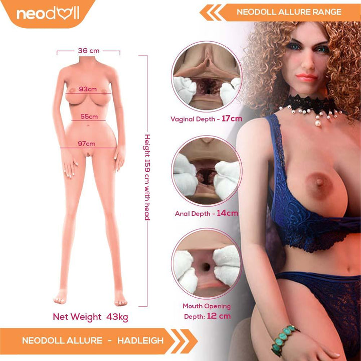 Neodoll Allure Hadleigh - Realistic Sex Doll -159cm - Tan - Lucidtoys
