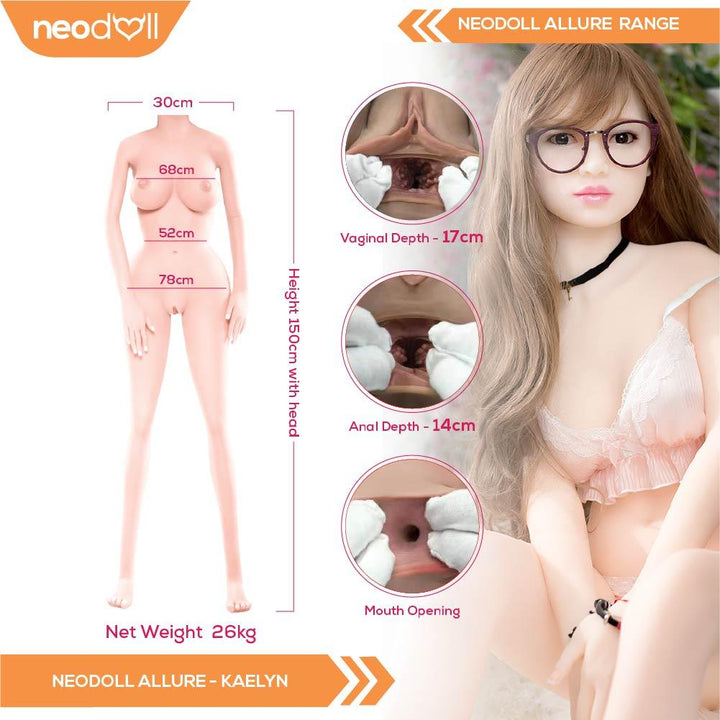 Neodoll Allure Kaelyn - Realistic Sex Doll -150cm - Natural - Lucidtoys