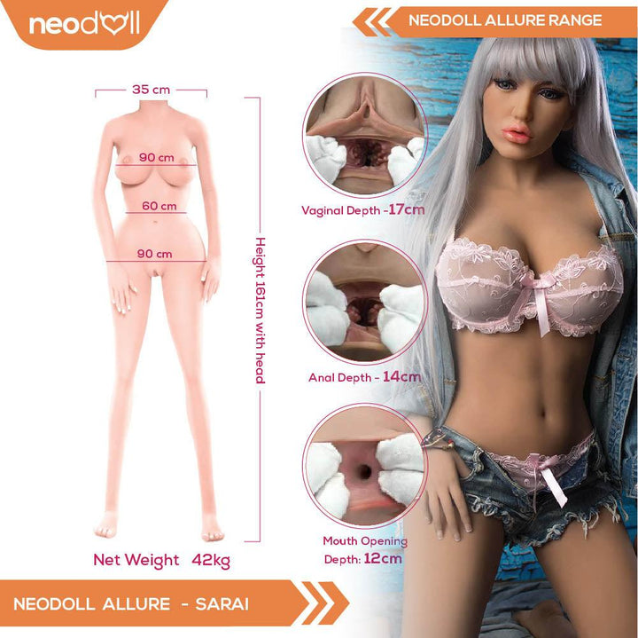 Neodoll Allure Sarai - Realistic Sex Doll - 161cm - Tan - Lucidtoys