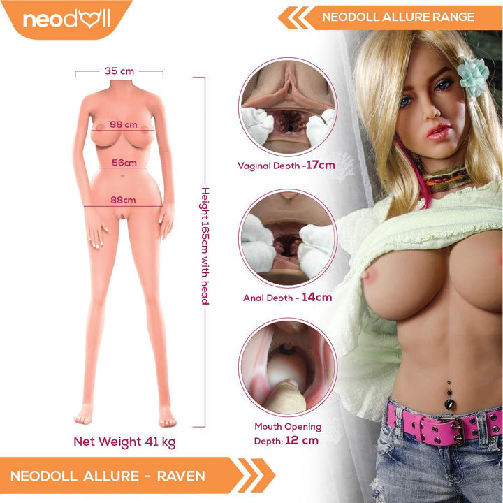 Neodoll Allure Raven - Realistic Sex Doll - 165cm - Tan - Lucidtoys