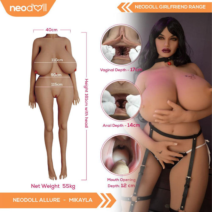 Neodoll Allure Mikayla - Realistic Sex Doll - Fat Body - 161cm - Tan - Lucidtoys