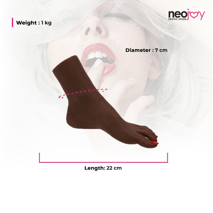 Noeojoy Emma Right Foot Fetish - Internal Skeleton & Toenails - 1 kg - Black - Lucidtoys