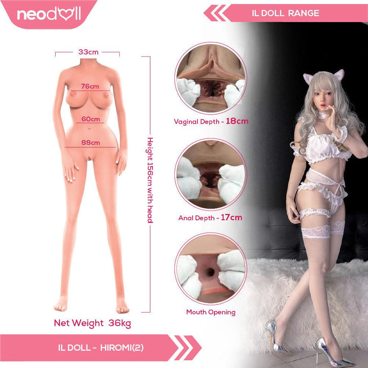 IL Doll - Hiromi(2) - Silicone TPE Hybrid Sex Doll - 156cm - Natural - Lucidtoys
