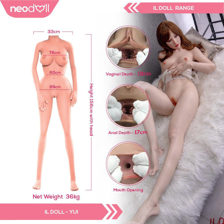 IL Doll - Yui - Silicone TPE Hybrid Sex Doll - 156cm - Natural - Lucidtoys