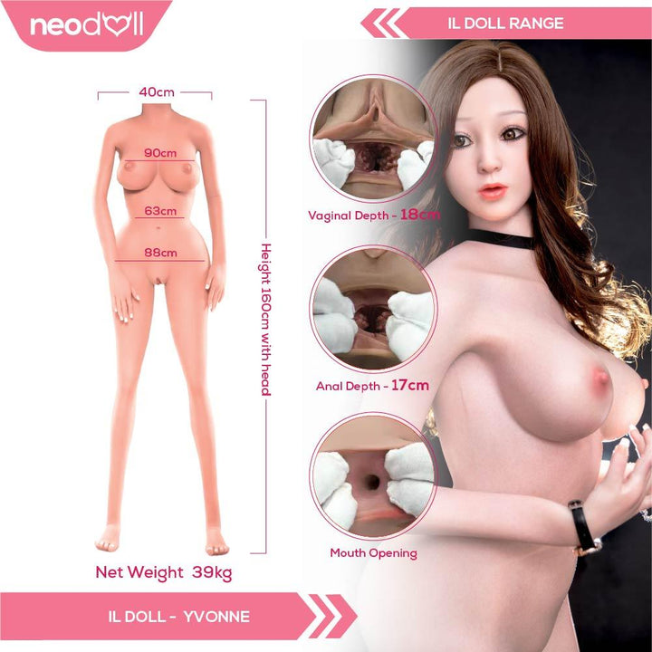 IL Doll - Yvonne - Silicone TPE Hybrid Sex Doll - 160cm - Natural - Lucidtoys