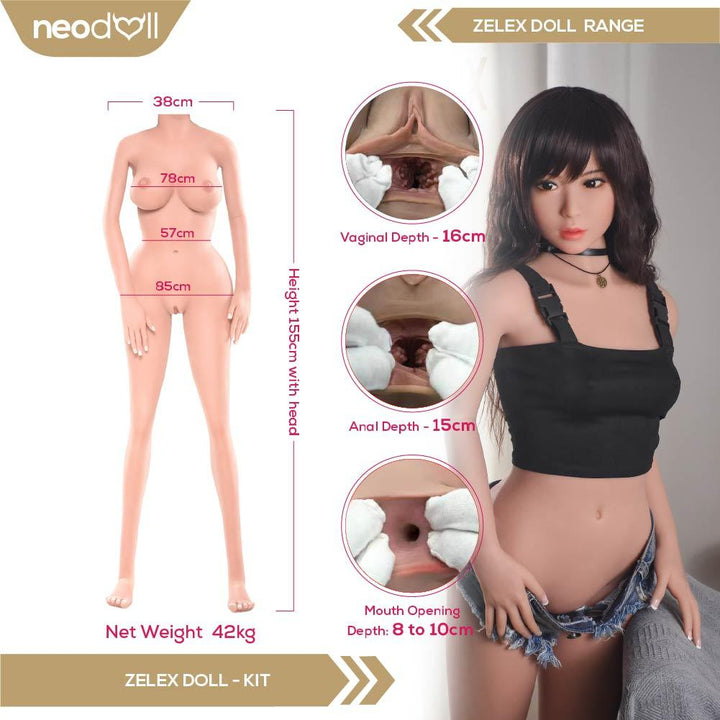 Zelex Doll - Kit - Realistic Sex Doll -155cm - Tan - Lucidtoys