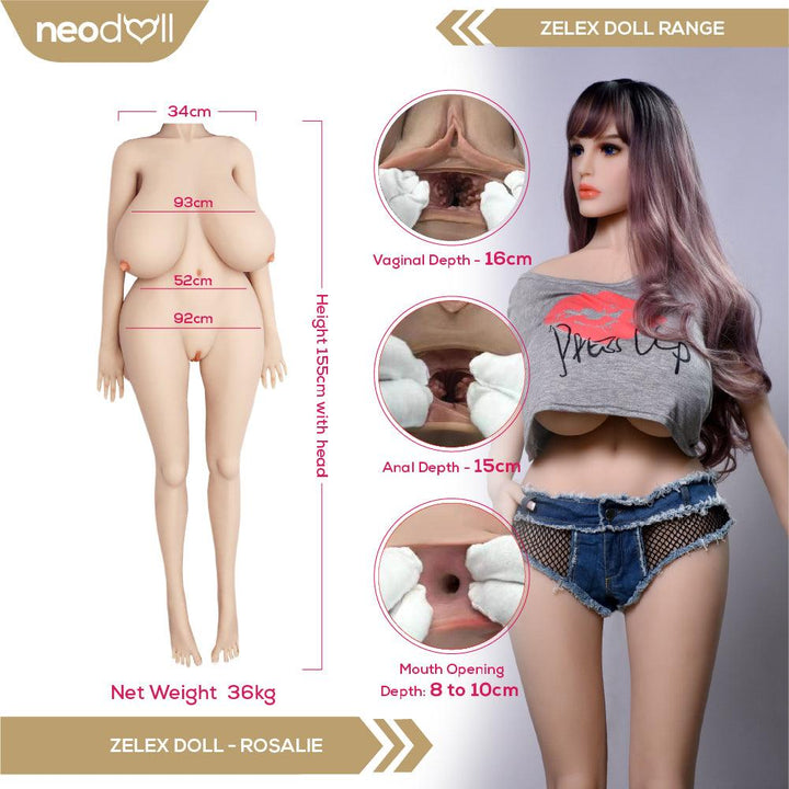 Zelex Doll - Rosalie - Realistic Sex Doll - 155cm - Natural - Lucidtoys