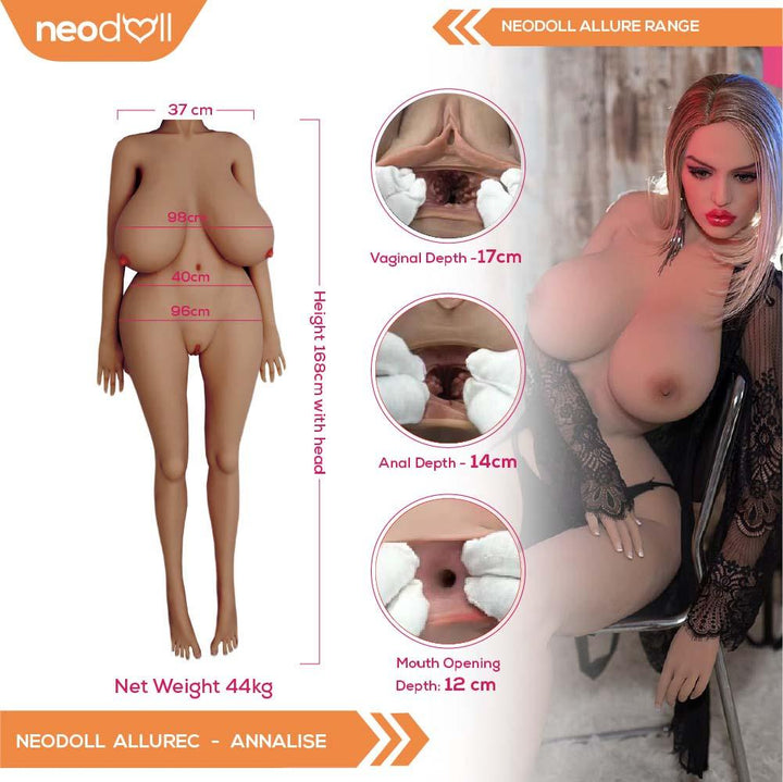 Neodoll Allure Annalise - Realistic Sex Doll - 168cm - Tan - Lucidtoys