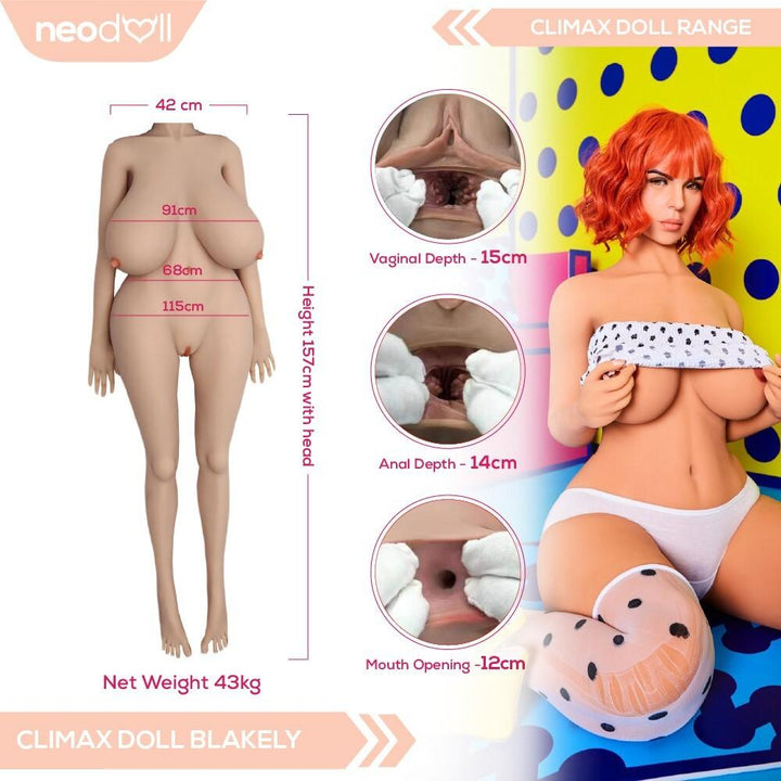 Climax Doll - Blakely - Realistic Sex Doll - Gel Breast - 157cm - Tan - Lucidtoys