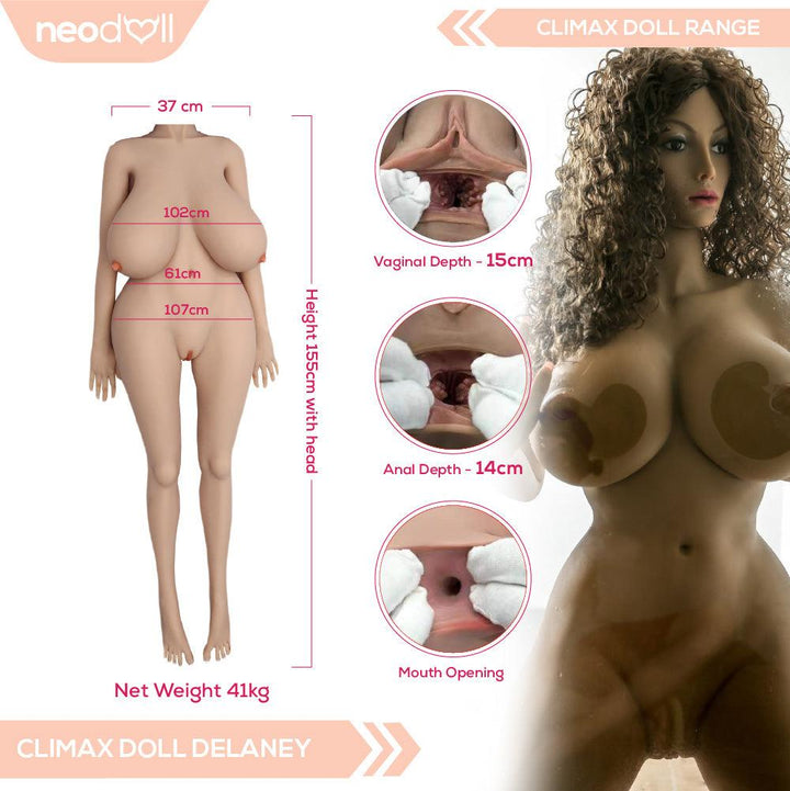 Climax Doll - Delaney - Realistic Sex Doll - Gel Breast - 155cm - Tan - Lucidtoys