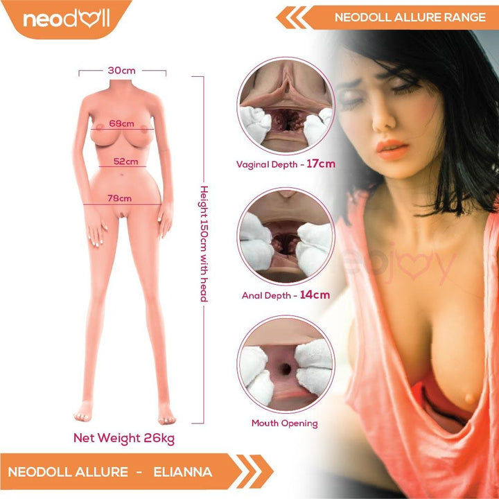 Neodoll Allure Elianna - Realistic Sex Doll - 150cm - Tan - Lucidtoys