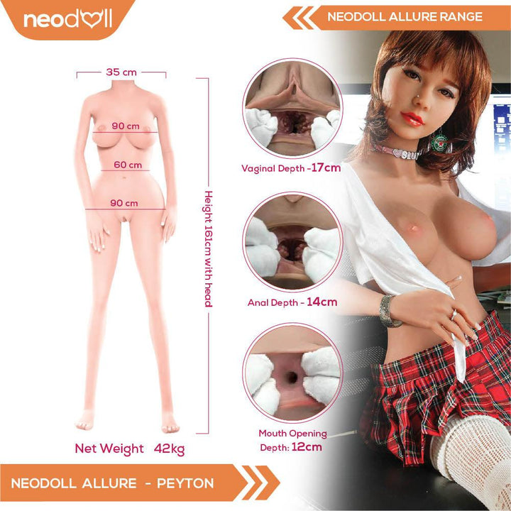 Neodoll Allure Peyton - Realistic Sex Doll - 160cm - Tan - Lucidtoys