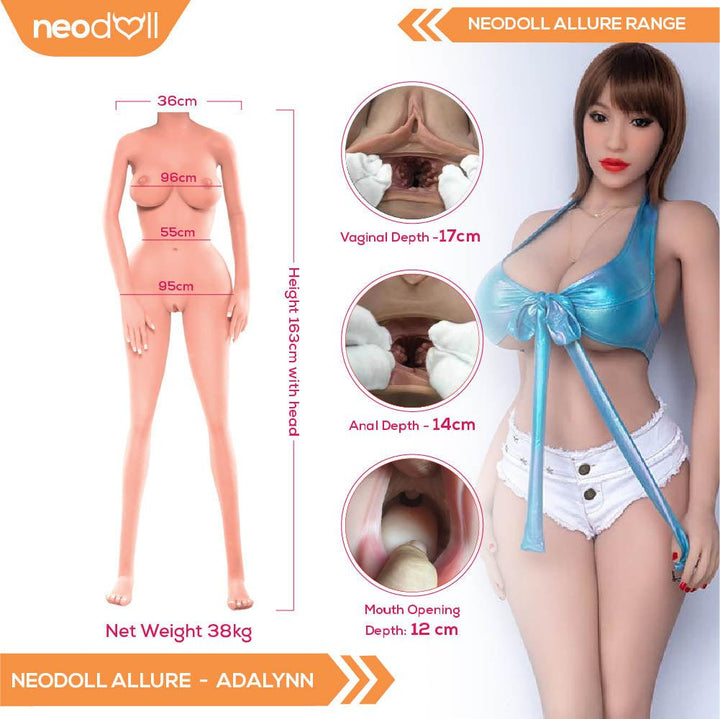Neodoll Allure Adalynn - Realistic Sex Doll - Fat Body - 163cm - Tan - Lucidtoys