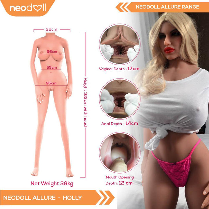 Neodoll Allure Holly- Realistic Sex Doll - Fat Body - 163cm - Tan - Lucidtoys
