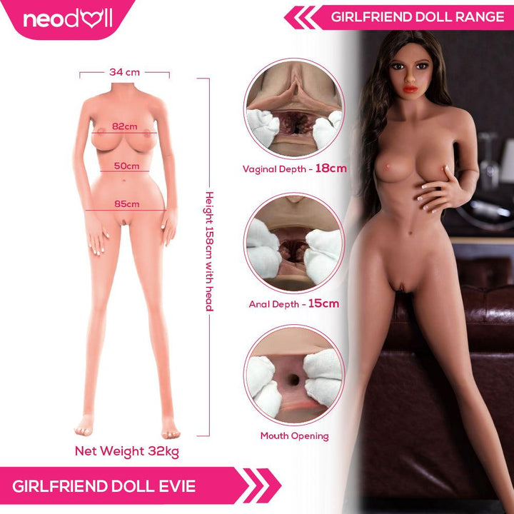 Neodoll Girlfriend Evie - Realistic Sex Doll - 158cm - Tan - Lucidtoys