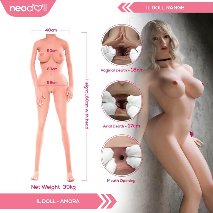 IL Doll - Amora - Silicone TPE Hybrid Sex Doll - Gel Breast - 160cm - Natural - Lucidtoys