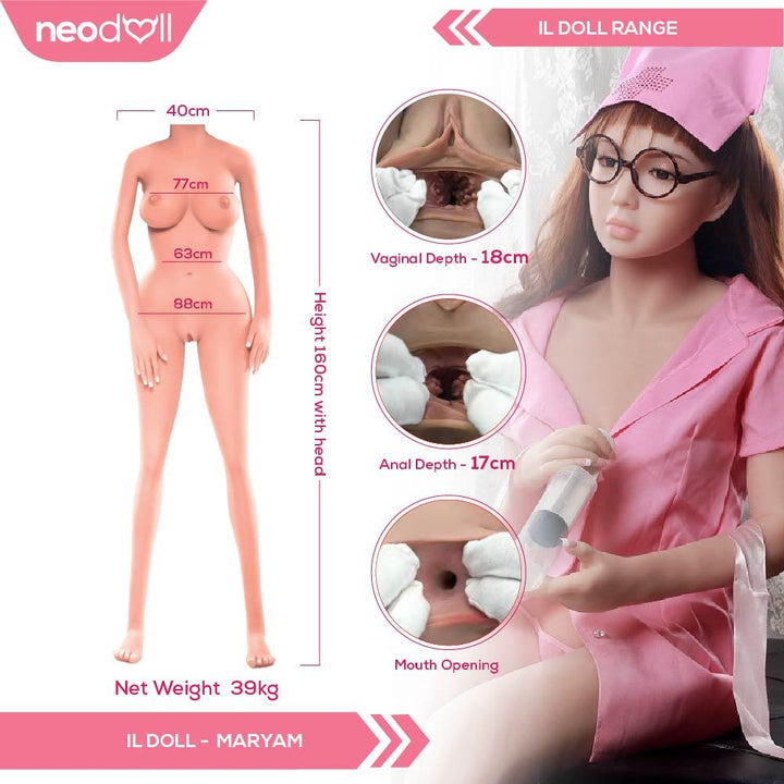 IL Doll - Maryam - Silicone TPE Hybrid Sex Doll - Gel Breast - 160cm - Natural - Lucidtoys