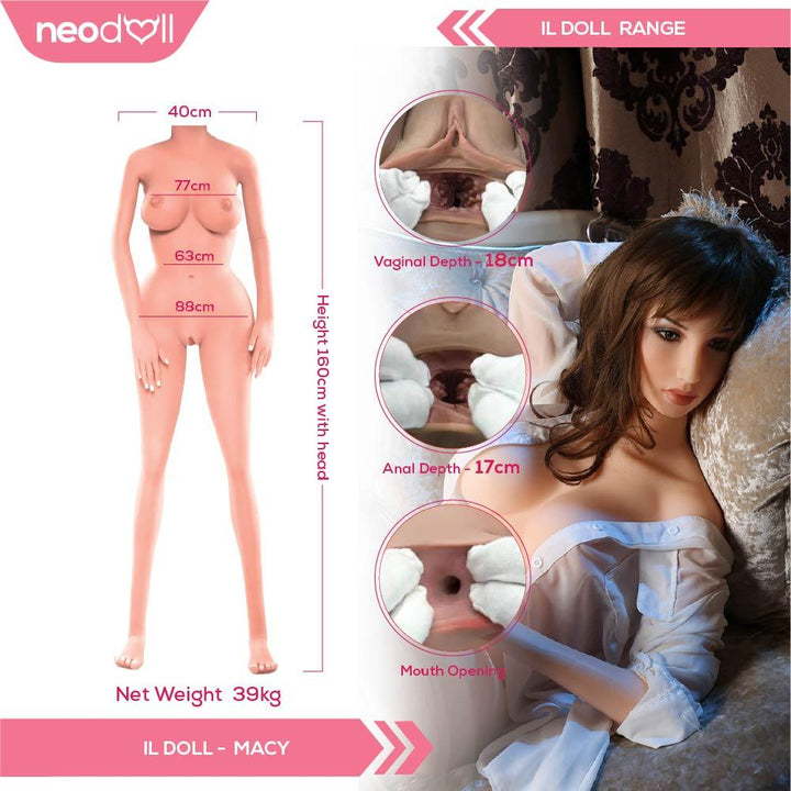 IL Doll - Macy - Silicone TPE Hybrid Sex Doll - Gel Breast - 160cm - Natural - Lucidtoys