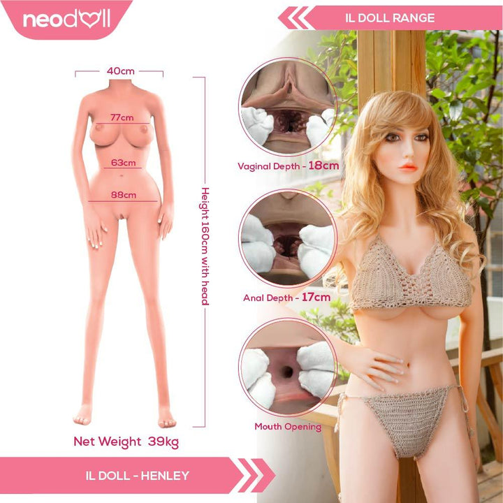 IL Doll - Henley - Silicone TPE Hybrid Sex Doll - Gel Breast - 160cm - Natural - Lucidtoys